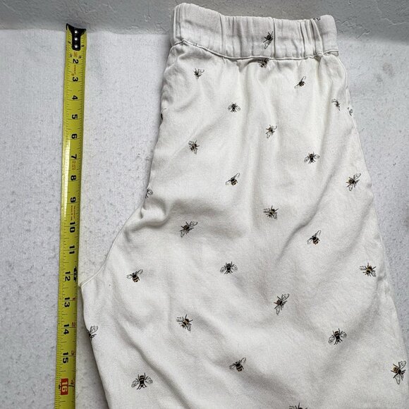 SOPHIE ALLPORT Women Pajama Pants Bees Elastic Drawstring Waist Sz L White 11-7 - Picture 10 of 12